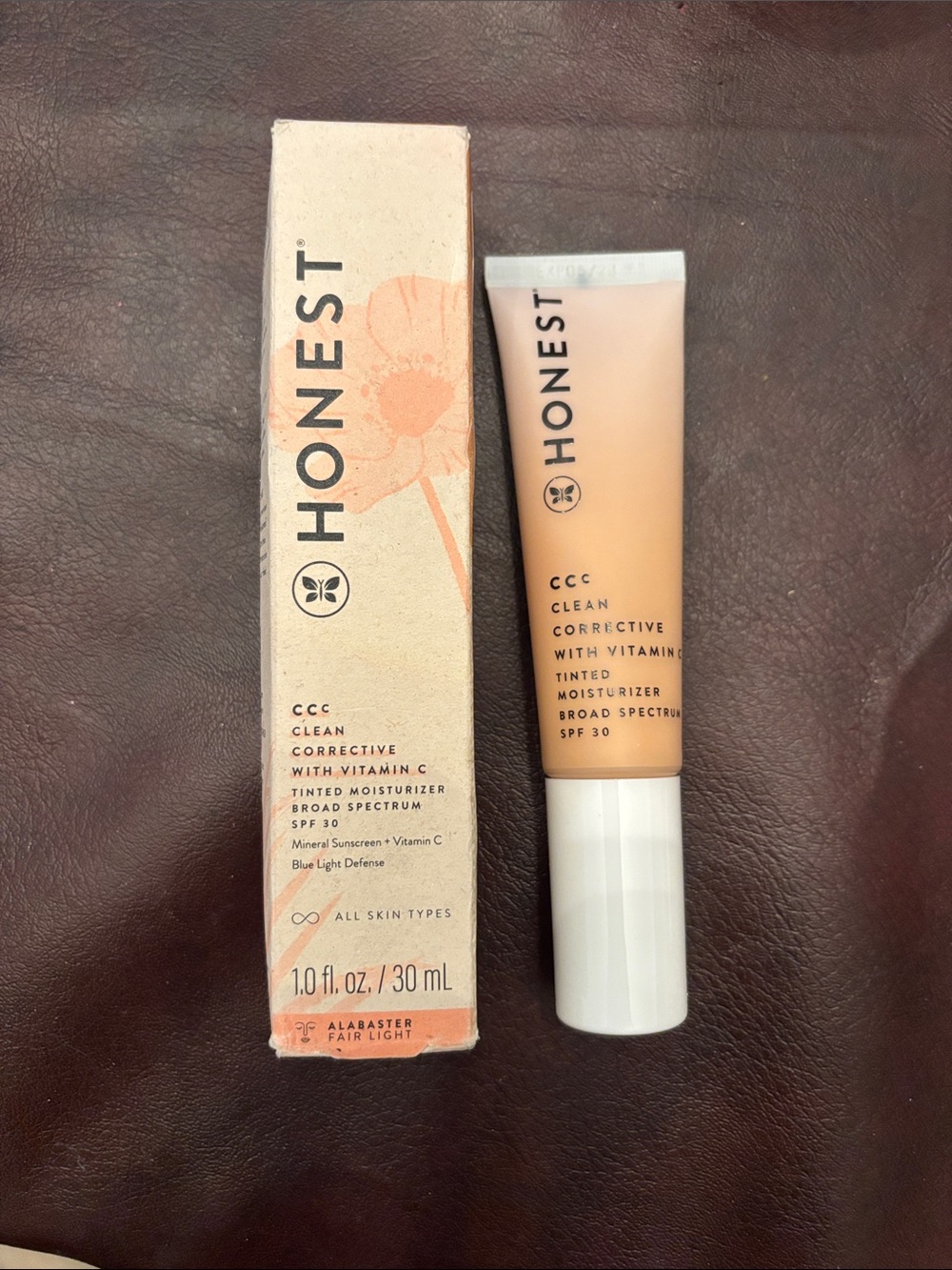 Honest Beauty CCC Tinted Moisturizer SPF 30 - Alabaster Fair Light (Peach-Beige)